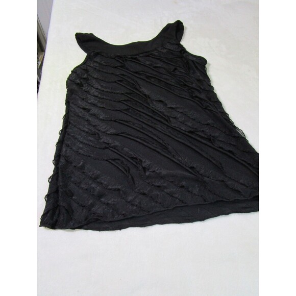 Double Take Womens Blouse Size Medium Black Layered Sleeveless Flirty Vintage - Picture 5 of 6